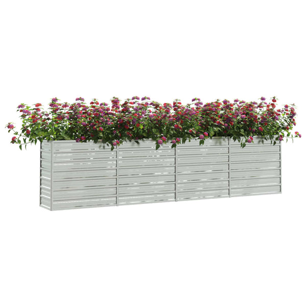 Garden Raised Bed 320X40x77 Cm Galvanized Steel Silver Raised Garden Beds