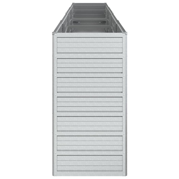 Garden Raised Bed 320X40x77 Cm Galvanized Steel Silver Raised Garden Beds