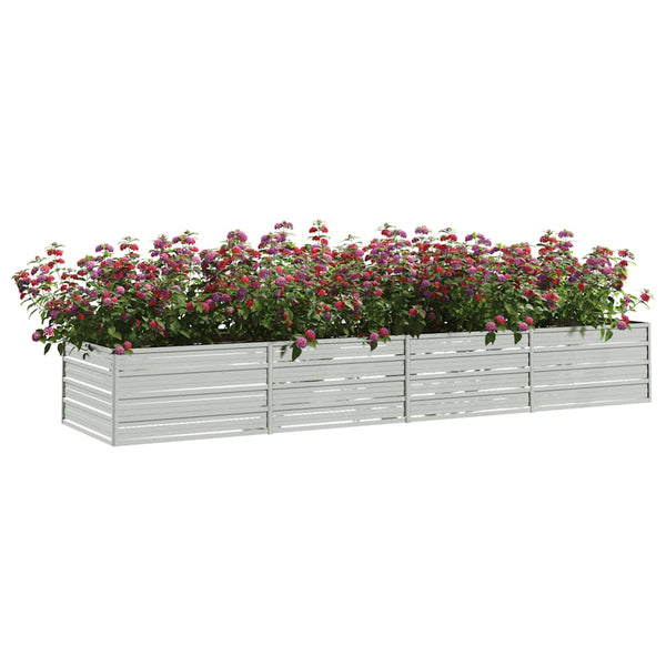 Vidaxl Garden Raised Bed 320X80x45 Cm Galvanized Steel Silver Raised Garden Beds