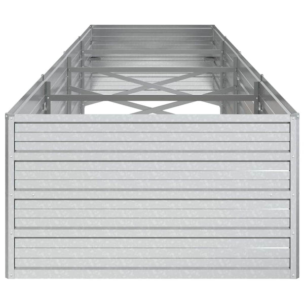 Vidaxl Garden Raised Bed 320X80x45 Cm Galvanized Steel Silver Raised Garden Beds