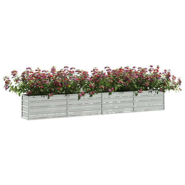 Garden Raised Bed 320X40x45 Cm Galvanized Steel Silver Raised Garden Beds