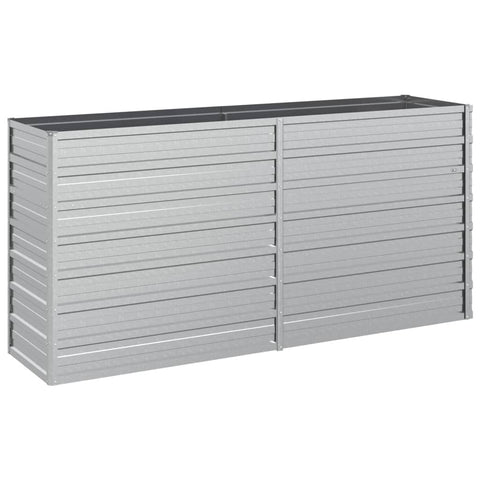Garden Raised Bed 160X40x77 Cm Galvanized Steel Silver Raised Garden Beds