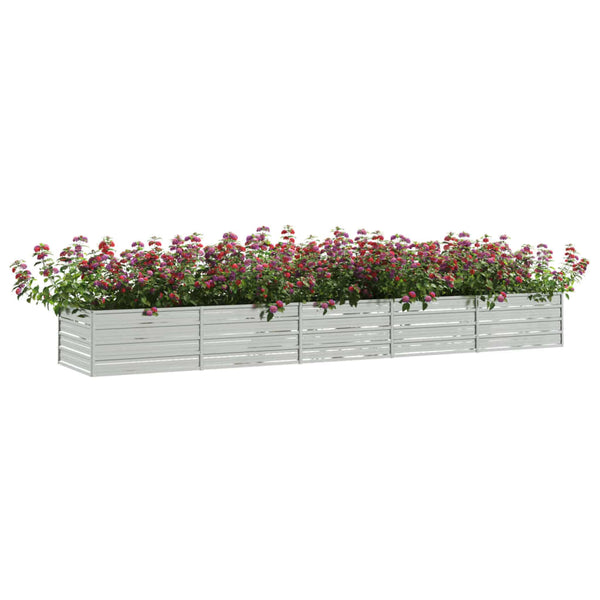 Garden Raised Bed 400X80x45 Cm Galvanized Steel Silver Raised Garden Beds