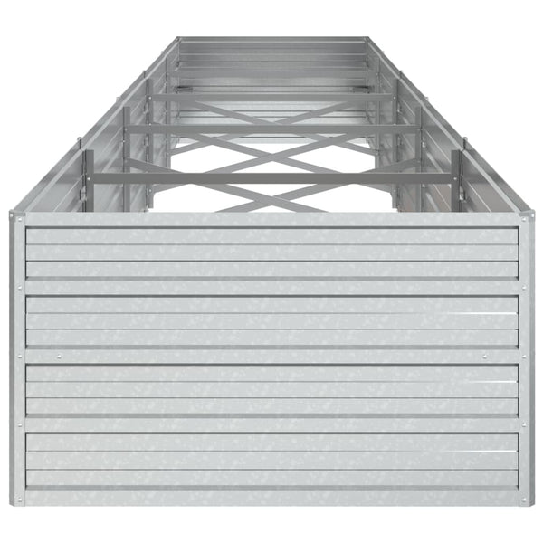 Garden Raised Bed 400X80x45 Cm Galvanized Steel Silver Raised Garden Beds