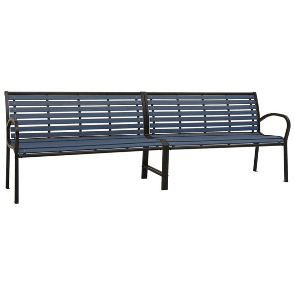 Patio Benches Twin Garden Bench 251 Cm Steel And Wpc Black