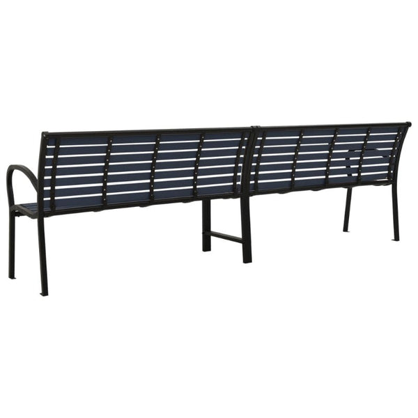 Twin Garden Bench 251 Cm Steel And Wpc Black