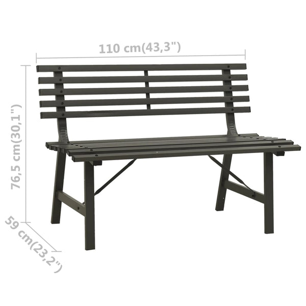 Garden Bench 110 Cm Steel Black Benches