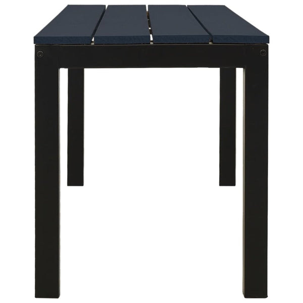 Garden Bench 110 Cm Steel And Wpc Black Benches