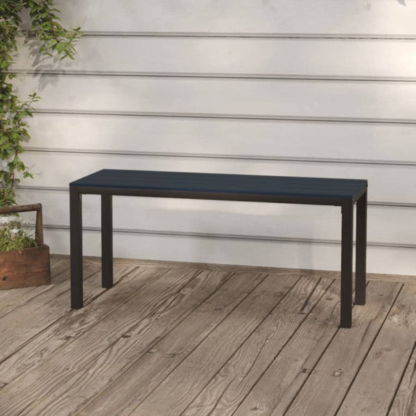 Garden Bench 110 Cm Steel And Wpc Black Benches