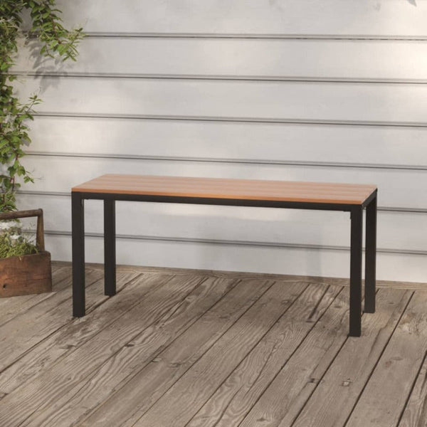 Vidaxl Garden Bench 110 Cm Steel And Wpc Brown Black Benches