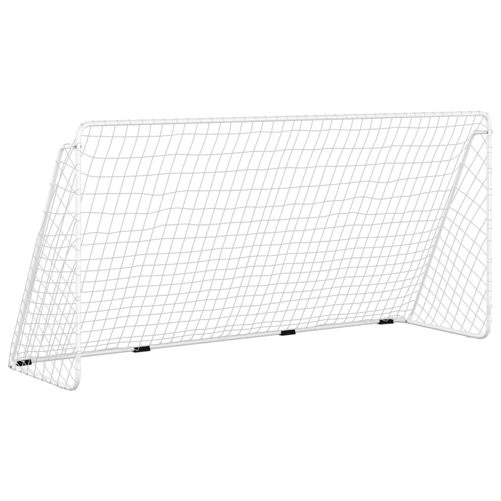 Football Goal With Net White 366X122x182 Cm Steel Foosball