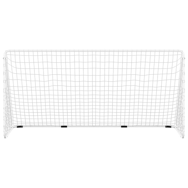 Football Goal With Net White 366X122x182 Cm Steel Foosball