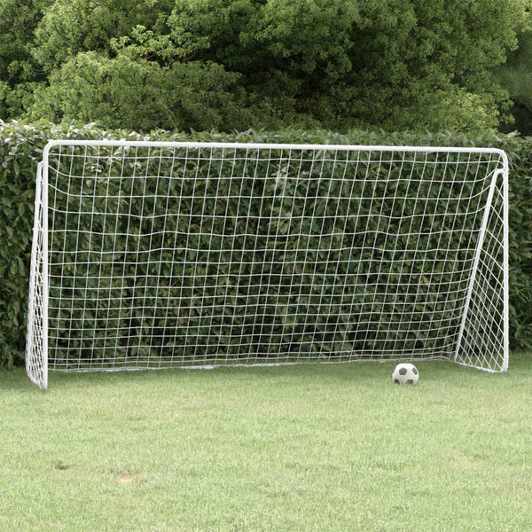 Football Goal With Net White 366X122x182 Cm Steel Foosball