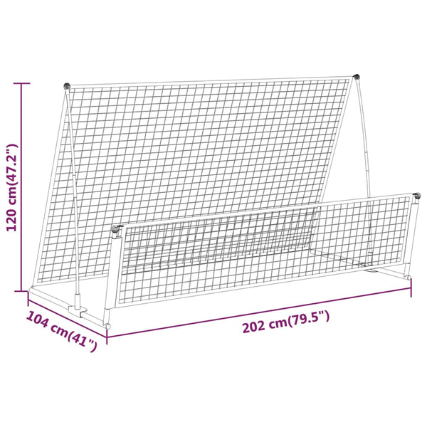 2 In 1 Soccer Rebounder Football Goal 202X104x120 Cm Steel Soccer Goals