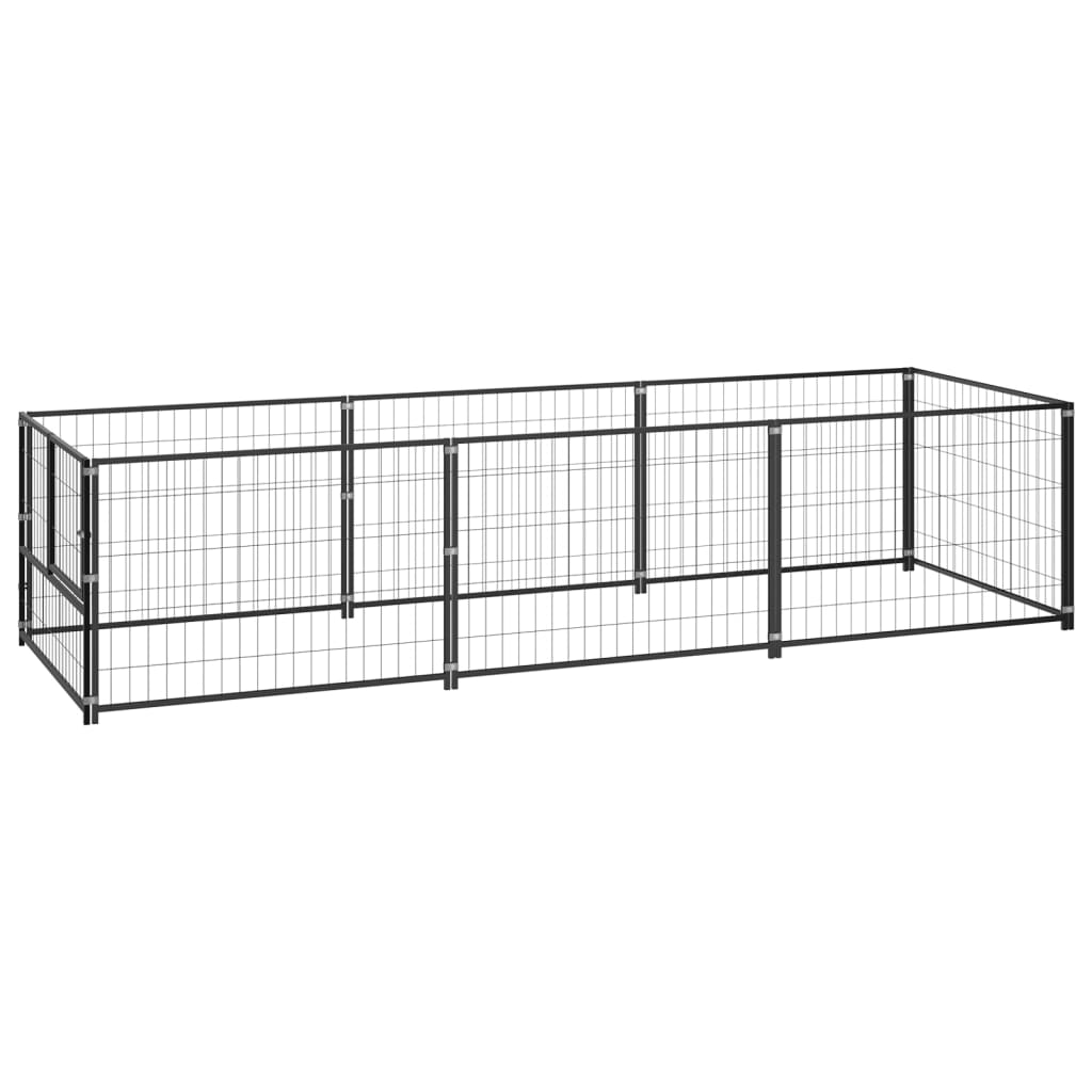 Dog Kennels Dog Kennel Black 3 M Steel