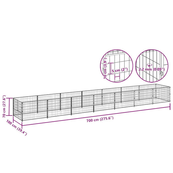 Vidaxl Dog Kennel Black 7 Ma Steel Dog Kennels