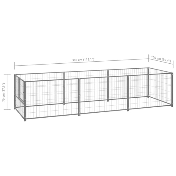 Dog Kennels Dog Kennel Silver 3 M Steel