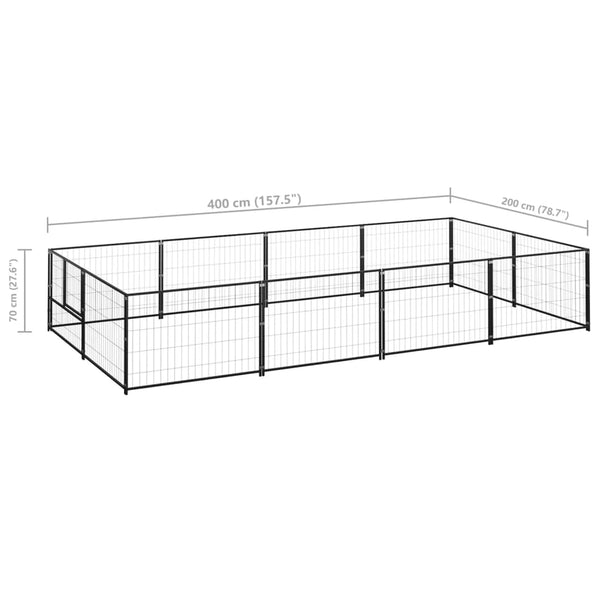 Dog Kennels Dog Kennel Black 8 M Steel