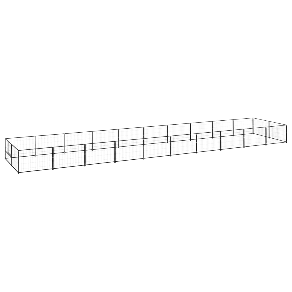 Dog Kennel Black 20 M Steel Dog Kennels