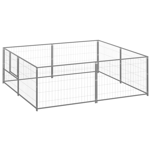 Dog Kennel Silver 4 M Steel Dog Kennels