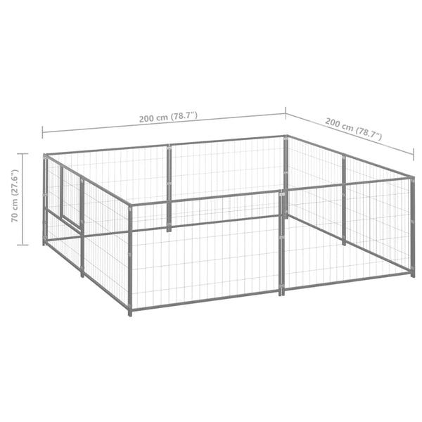 Dog Kennels Dog Kennel Silver 4 M Steel