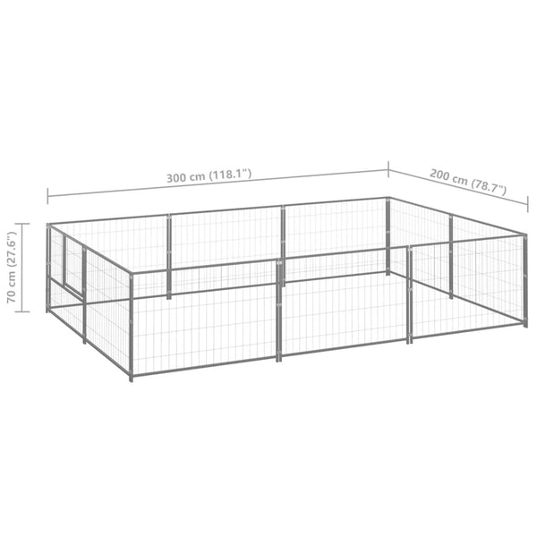 Dog Kennels Dog Kennel Silver 6 M Steel
