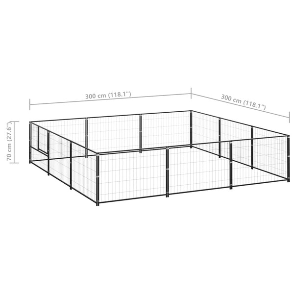 Dog Kennels Dog Kennel Black 9 M Steel