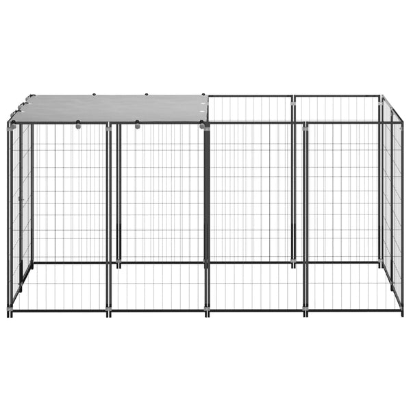 Dog Kennels Dog Kennel Black 2.42 M Steel