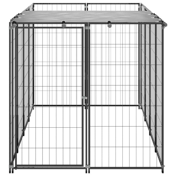 Dog Kennels Dog Kennel Black 2.42 M Steel