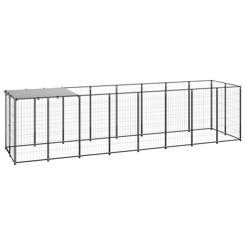 Dog Kennels Dog Kennel Black 4.84 M Steel