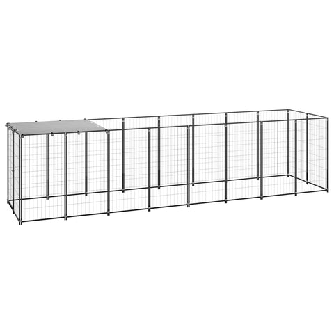 Dog Kennels Dog Kennel Black 4.84 M Steel