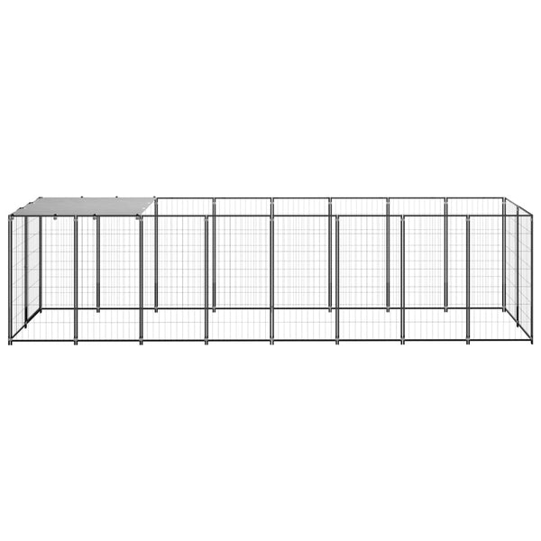 Dog Kennel Black 4.84 M Steel Dog Kennels