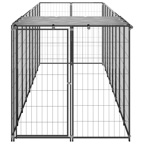 Dog Kennel Black 4.84 M Steel Dog Kennels