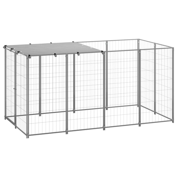 Dog Kennels Dog Kennel Silver 2.42 M Steel