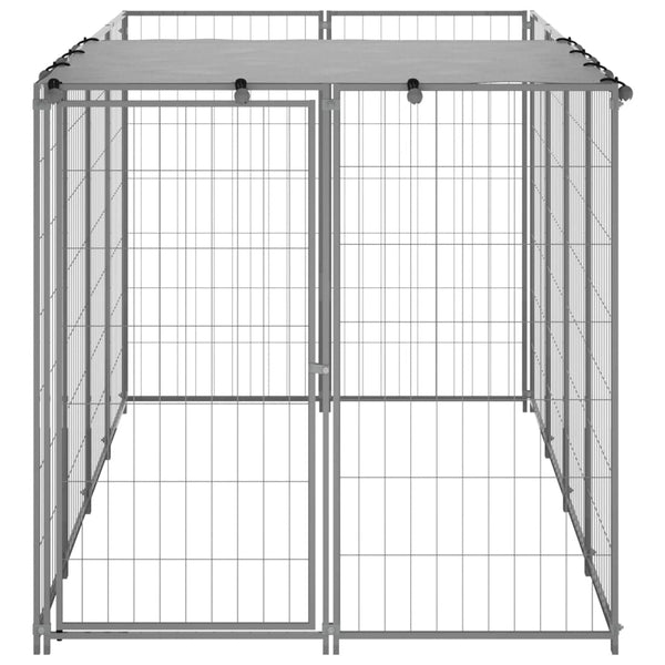 Dog Kennels Dog Kennel Silver 2.42 M Steel
