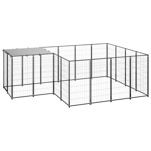 Dog Kennel Black 6.05 M Steel Dog Kennels