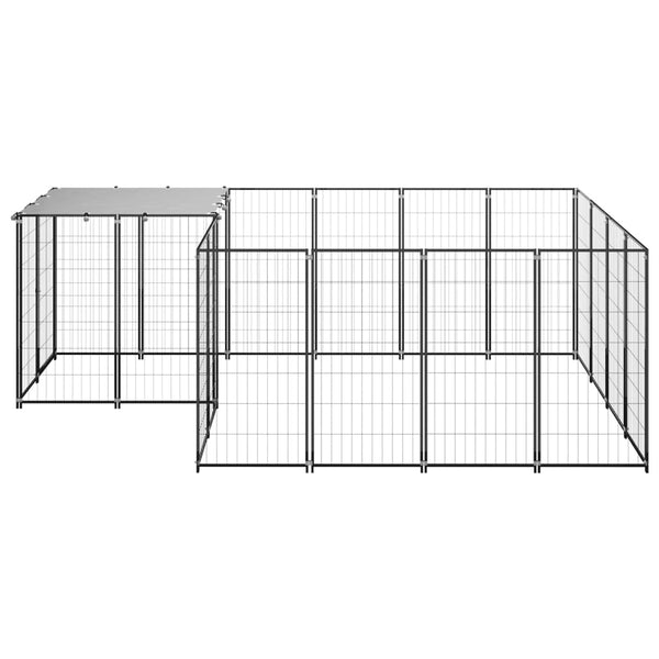 Dog Kennel Black 6.05 M Steel Dog Kennels