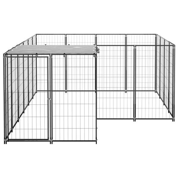 Dog Kennel Black 6.05 M Steel Dog Kennels