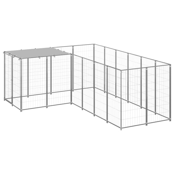 Dog Kennel Silver 4.84 M Steel Dog Kennels