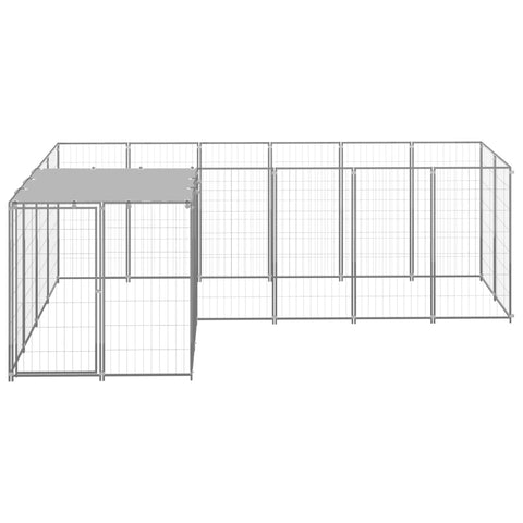 Dog Kennel Silver 4.84 M Steel Dog Kennels