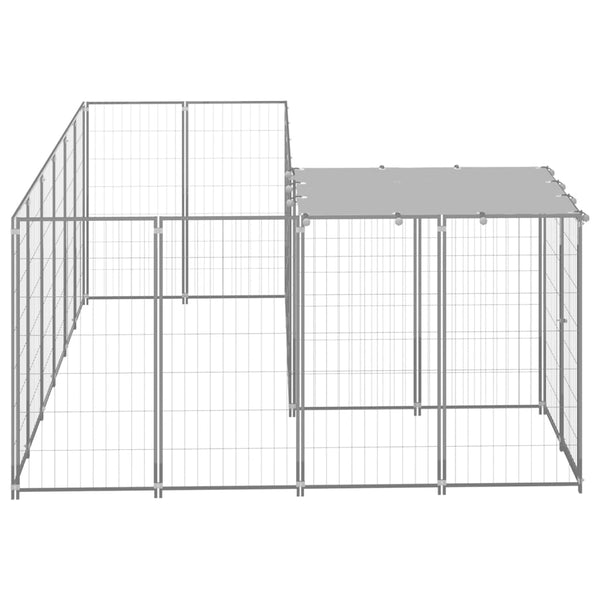 Dog Kennel Silver 4.84 M Steel Dog Kennels
