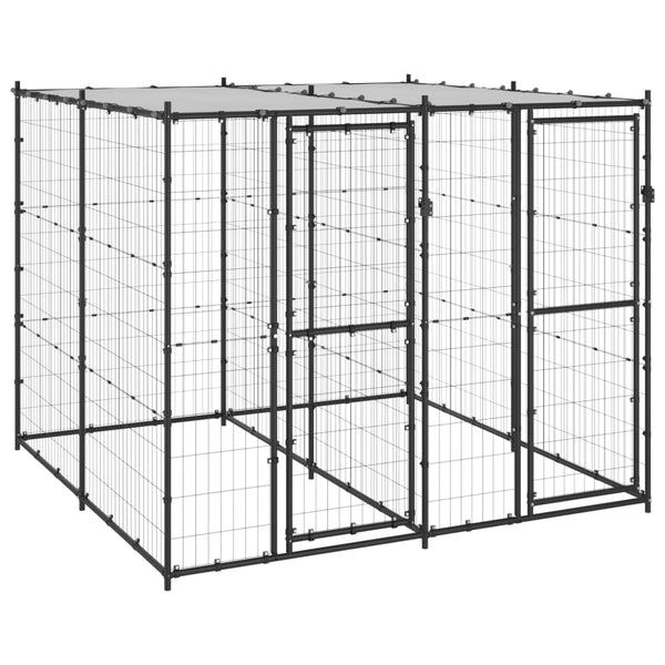 Outdoor Dog Kennel Steel With Roof 4.84 M Dog Kennels