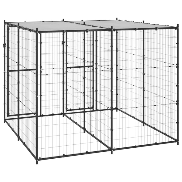Outdoor Dog Kennel Steel With Roof 4.84 M Dog Kennels