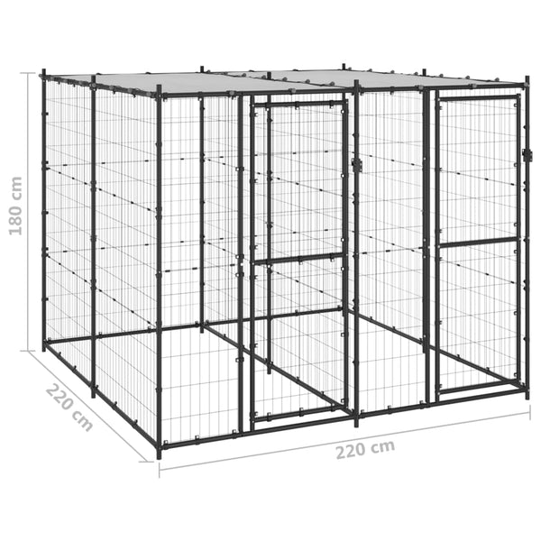 Outdoor Dog Kennel Steel With Roof 4.84 M Dog Kennels