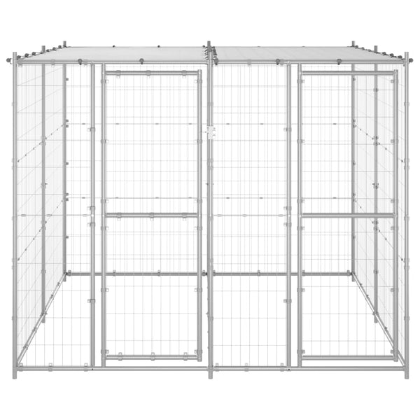 Outdoor Dog Kennel Galvanised Steel With Roof 4.84 M Dog Kennels