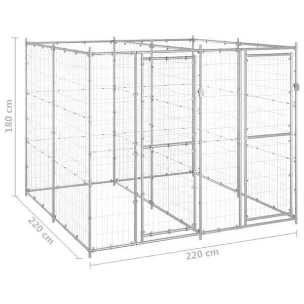 Dog Kennels Outdoor Dog Kennel Galvanised Steel 4.84 M