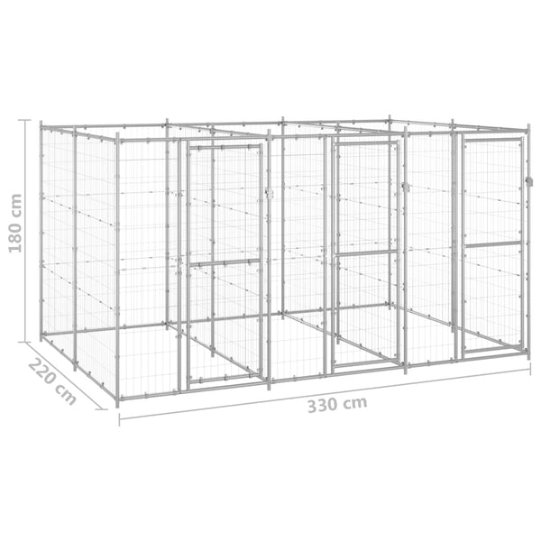 Dog Kennels Outdoor Dog Kennel Galvanised Steel 7.26 M