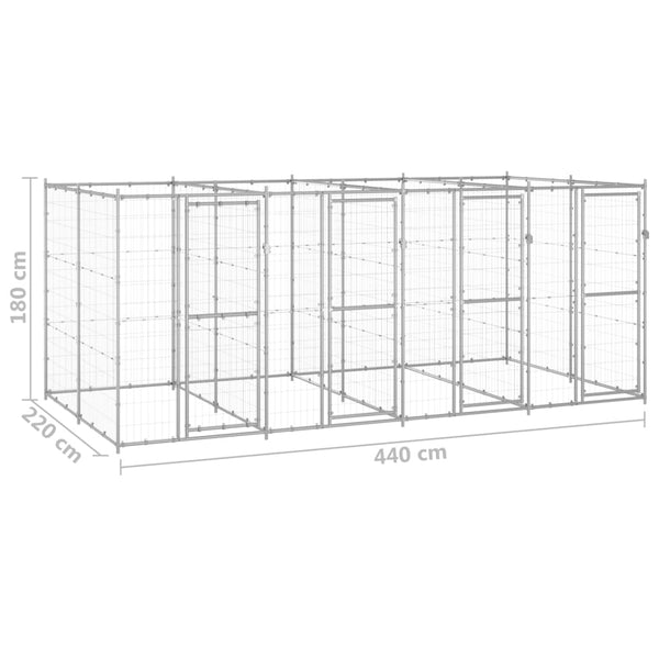 Outdoor Dog Kennel Galvanised Steel 9.68 M Dog Kennels