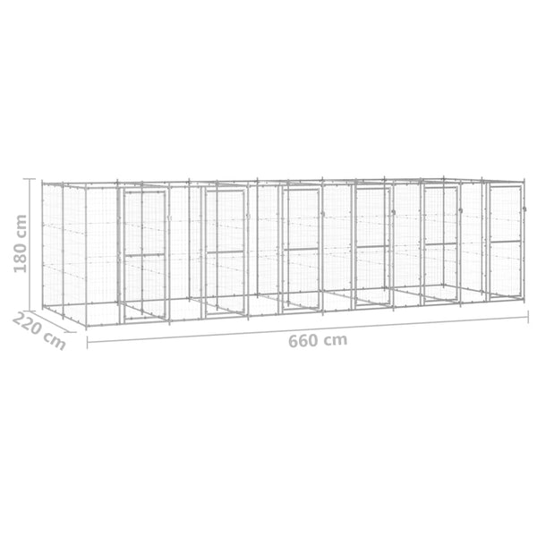 Outdoor Dog Kennel Galvanised Steel 14.52 M Dog Kennels