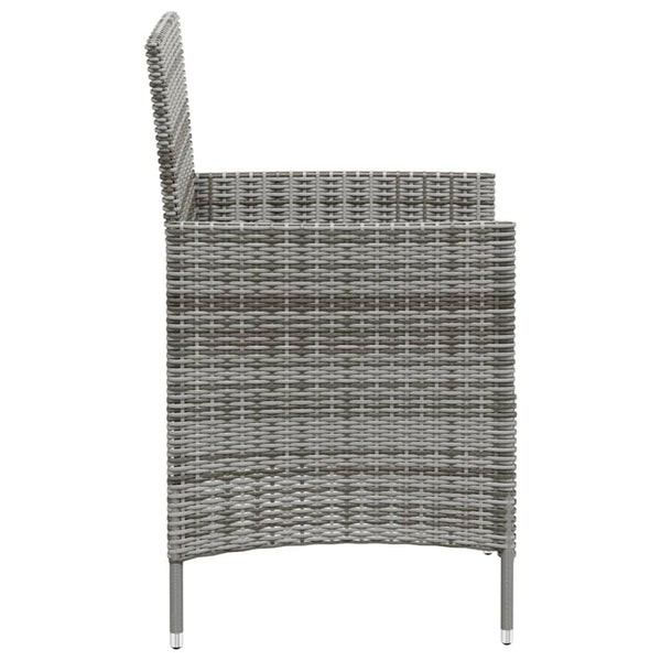 Garden Chairs With Cushions 2 Pcs Poly Rattan Grey Patio Chairs